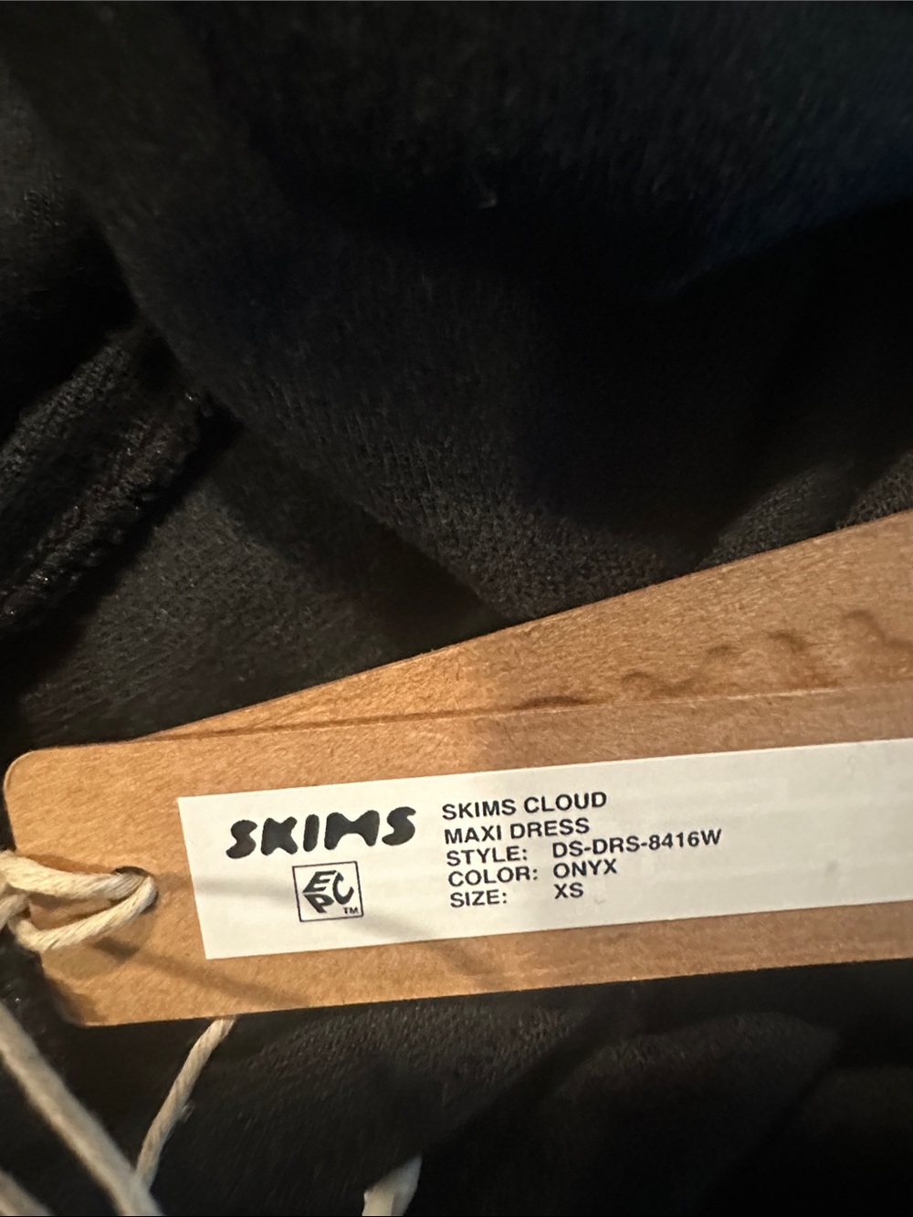 Skims cloud maxi dress color onyx  size XS - Picture 4 of 4